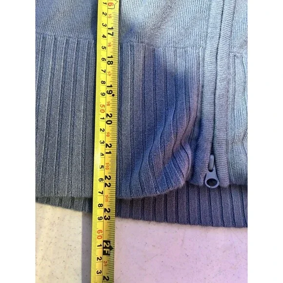 Mossimo Supply Co Blue Zip Up Sweater Jacket Womens Medium Ribbed Knit - Picture 8 of 10